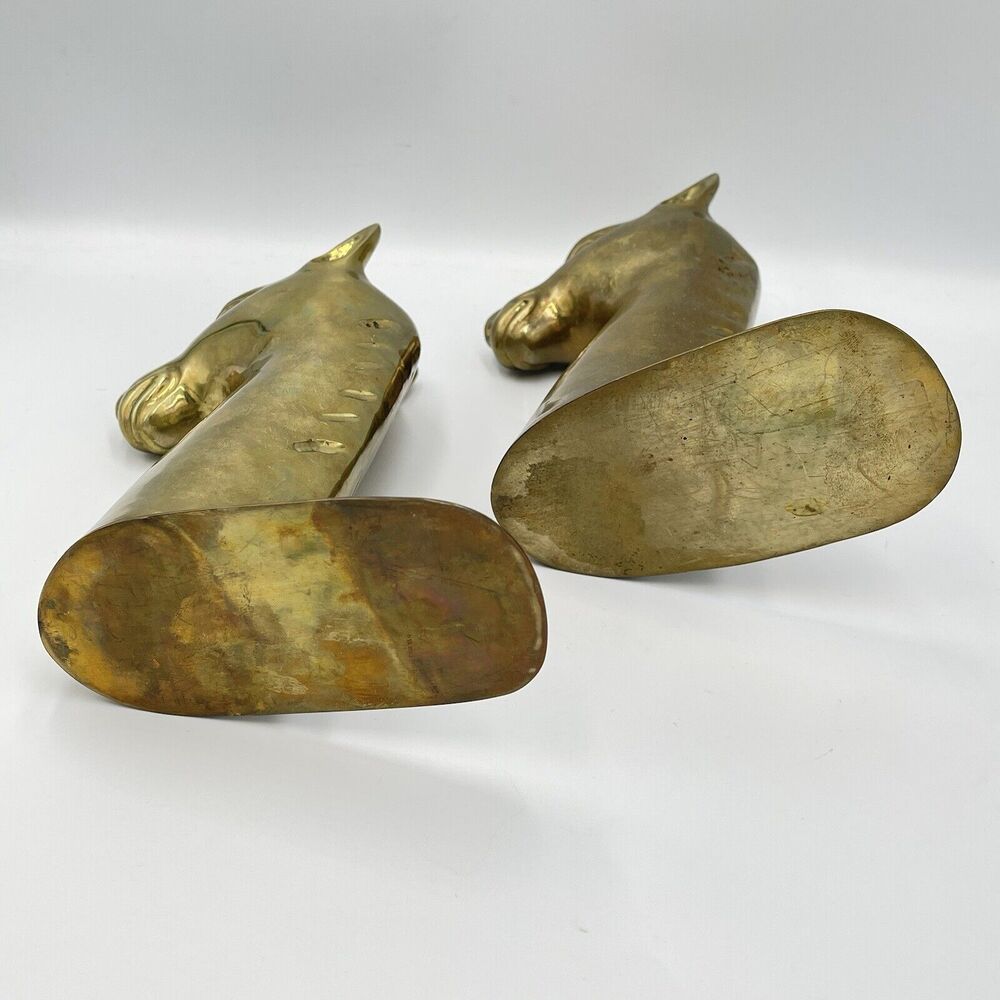 Solid Brass Vintage MCM Camel Bookends Spain SARREID LTD Retro Sphinx 9" - Picture 6 of 9